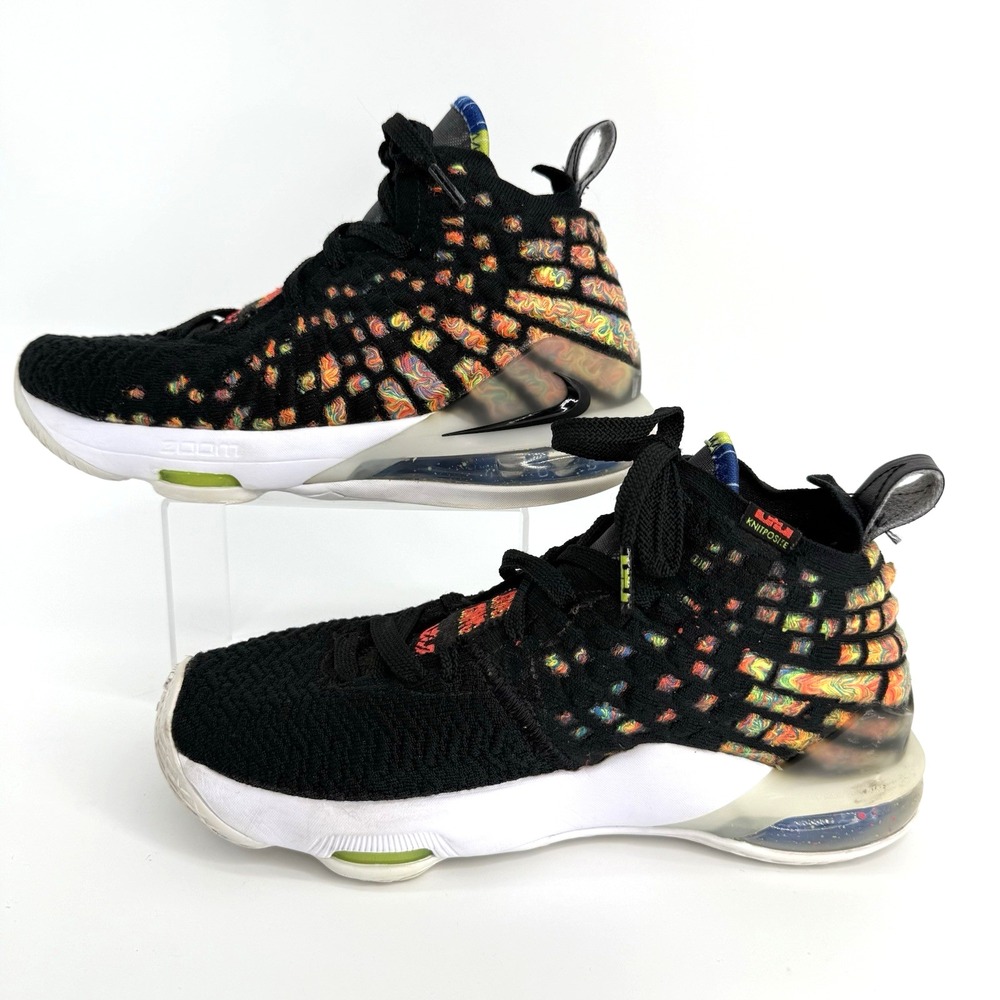 Nike LeBron 17 GS "James Gang" Black Multi Basketball Shoes Youth 5.5Y BQ5594-00